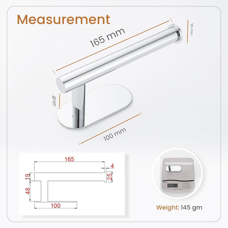 fixeify Self Adhesive Toilet Paper Holder | Stainless Steel SS304 Chrome finished Bathroom Tissue Roll Holder | No Drill Wall Mounted, Rust Proof Toilet Tissue Holder for Bathroom(Toilet Paper Holder) - Image 4