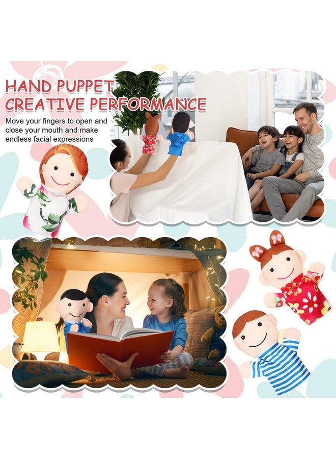Jerify 6 قطع دمى يدوية عائلية ناعمة من القماش لأفراد العائلة، ألعاب يدوية لطيفة للمعلمين والآباء والعروض ووقت القصص واللعب في المدارس، الأجداد، الأم، الأب، الأخ، الأخت - Image 4
