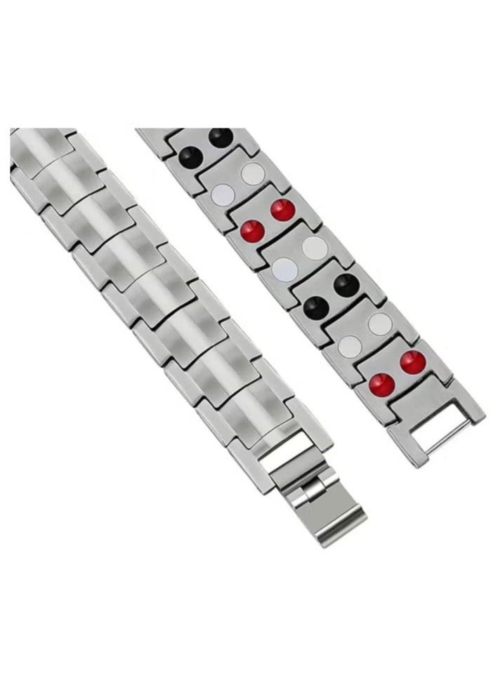 Men's bracelet relief classic silver stainless steel bracelet, fashionable bracelet - Image 5