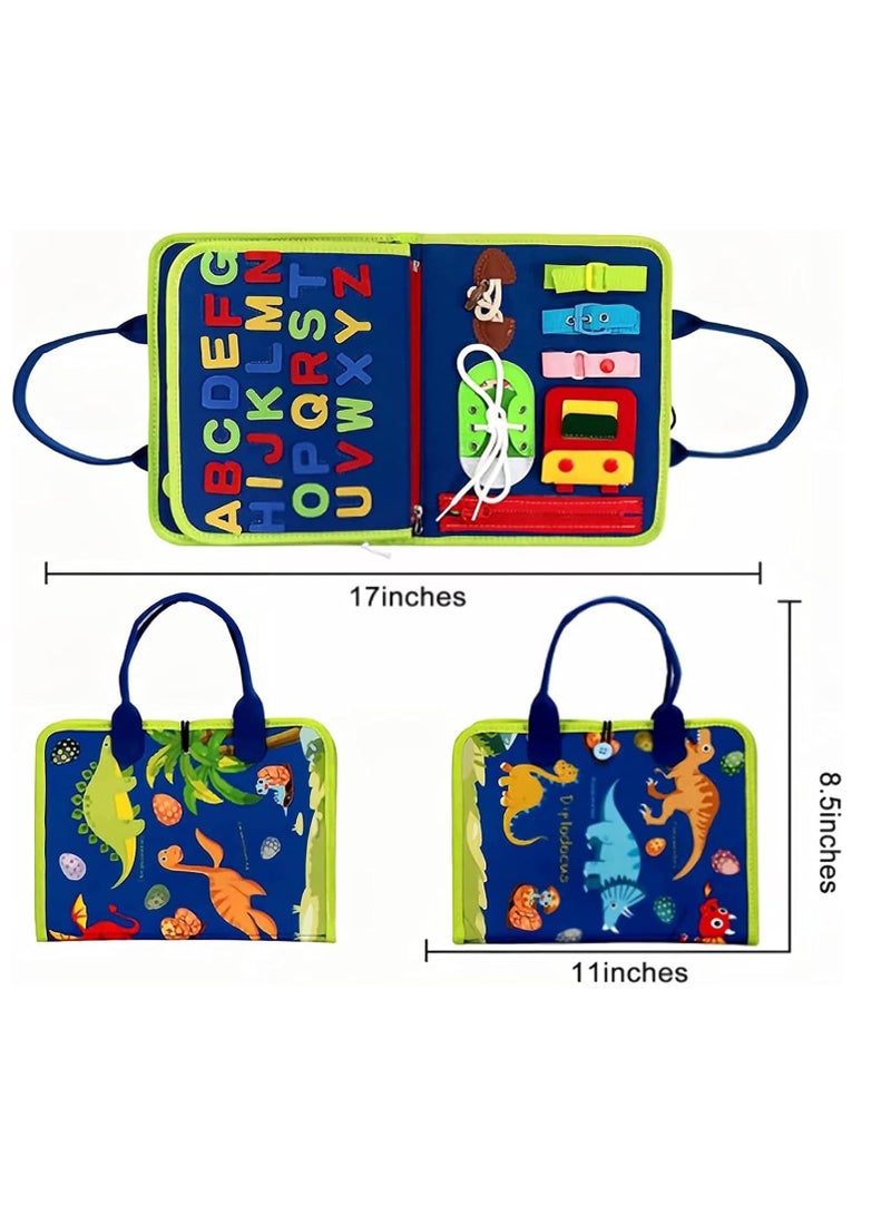 Montessori Toys for Toddlers Develop Basic Skills, Travel Educational Toys Learning Basic Dress Skills Sensory Toys for 3 4 Year Old Boys Girls Birthday for Kids (Navy Blue)  - Image 2
