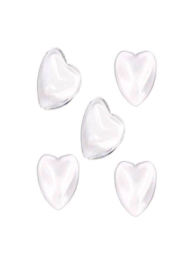 KisSealed Md trade 100 Pcs Heart Transparent Glass Tiles Cameo, Heart Shape Clear Glass Cabochon for Photo Pendant Craft Jewelry Making (25mm) - Image 3