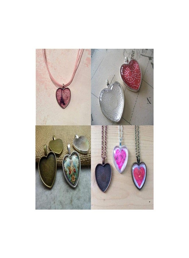 KisSealed Md trade 100 Pcs Heart Transparent Glass Tiles Cameo, Heart Shape Clear Glass Cabochon for Photo Pendant Craft Jewelry Making (25mm) - Image 2