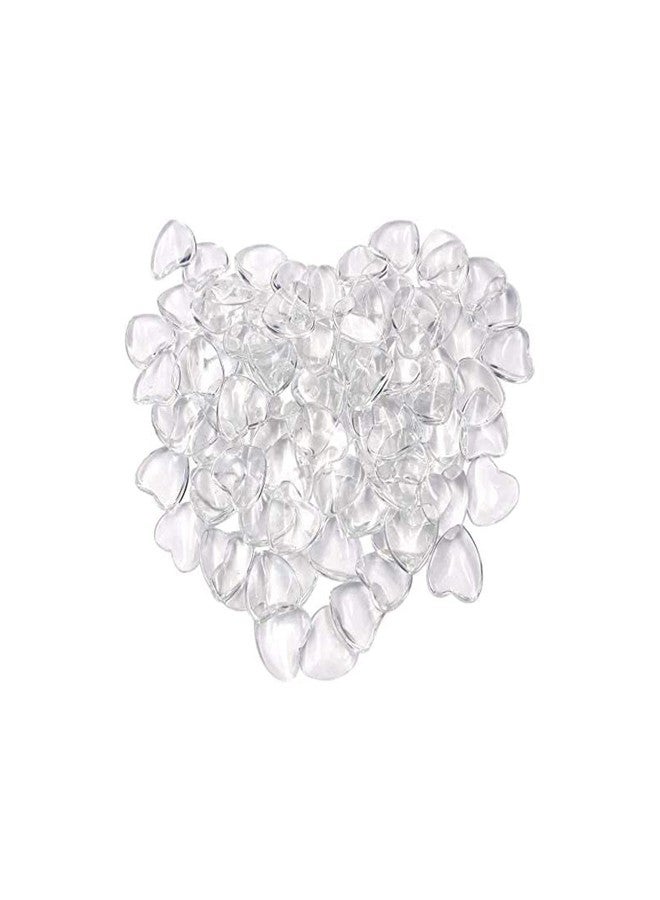 KisSealed Md trade 100 Pcs Heart Transparent Glass Tiles Cameo, Heart Shape Clear Glass Cabochon for Photo Pendant Craft Jewelry Making (25mm) - Image 5