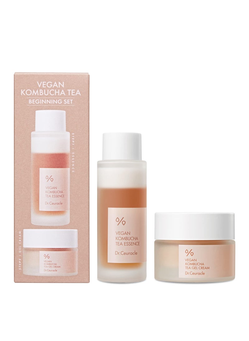 leegeehaam - Dr.Ceuracle by leegeehaam Vegan Kombucha Tea Beginning Set - Korean Skincare Starter Kit, Essence (50 ml / 1.69 fl oz) and Gel Cream (30g / 1.05 oz) - Image 1