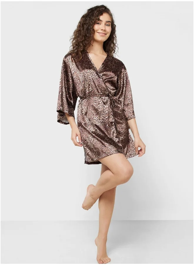 La Senza Printed Tie Detail Robes