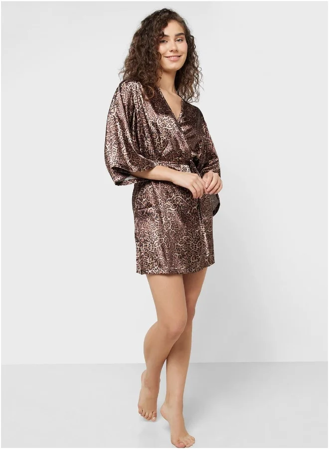 La Senza Printed Tie Detail Robes