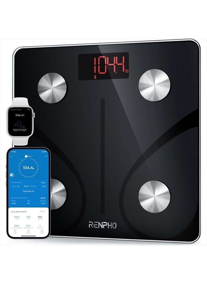 RENPHO Scale for Body Weight 500lbs, Extra-High Capacity Smart Bathroom Scale with Ultra Wide Platform 12 x 12 inches, Body Fat Scale with Large LED Display, Health Monitor Sync App, Elis 1L  - Image 1