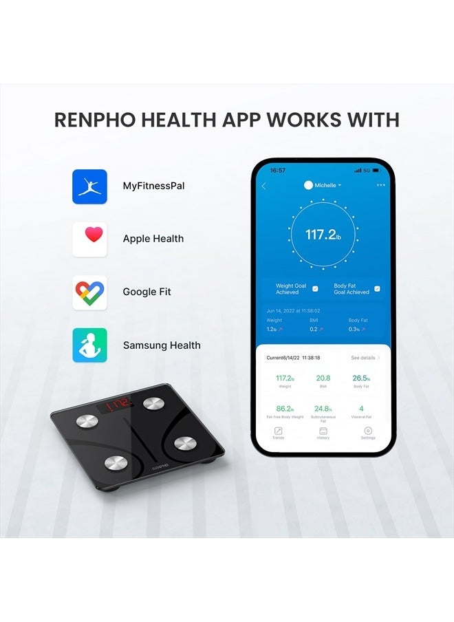 RENPHO Scale for Body Weight 500lbs, Extra-High Capacity Smart Bathroom Scale with Ultra Wide Platform 12 x 12 inches, Body Fat Scale with Large LED Display, Health Monitor Sync App, Elis 1L  - Image 4