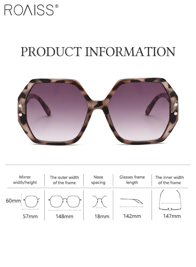 roaiss Retro Octagonal Sunglasses for Women Men UV400 Protection Polygon Shades with Vintage PC Frame, Fashion Anti-Glare Sun Shades for Driving, Fishing, Traveling, 57mm - Image 3
