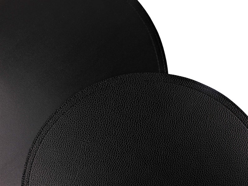 Jovono Faux Leather Round Placemats and Coasters, Disko Table Mats and Drink Spills Coasters, Easy to Clean, Double Stitched for Kitchen Dining Table, Diameter 13''and 3.9'' - Image 4
