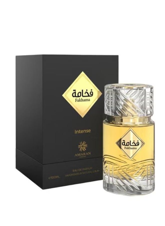FAKHAMA Amaran Fakhama Intense Eau de Parfum 100ml – Long-Lasting Luxury Unisex Fragrance | Rich Spicy, Woody, Amber, Vanilla & Musk Notes | Premium EDP for Daily Wear & Special Occasions - Image 3