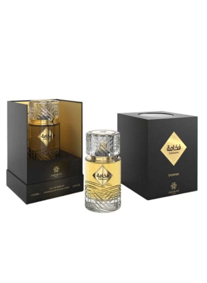 FAKHAMA Amaran Fakhama Intense Eau de Parfum 100ml – Long-Lasting Luxury Unisex Fragrance | Rich Spicy, Woody, Amber, Vanilla & Musk Notes | Premium EDP for Daily Wear & Special Occasions - Image 1