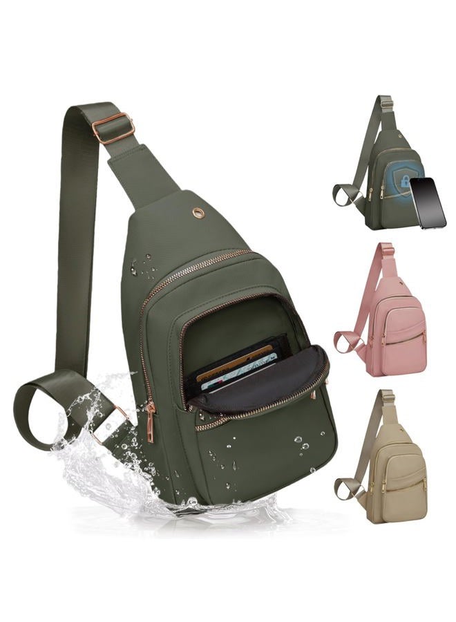 Aganmi Crossbody Sling Backpack Sling Bag for Women, Green, Sling Backpacks - Image 1