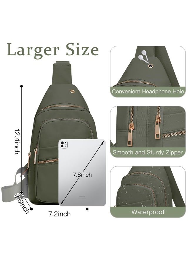 Aganmi Crossbody Sling Backpack Sling Bag for Women, Green, Sling Backpacks - Image 5