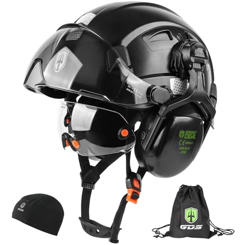 GREEN DEVIL Hard Hat Safety Helmet with Visor and Ear Muffs Men Women Vented Work Hardhat ANSI Z89.1 Cascos De Construccion for Industrial Construction Forestry - Image 1