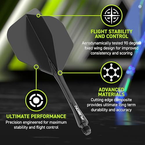 Winmau Darts Fusion Integrated Flight & Shaft System - No.2 Shape & Design - Orange Colour, Medium Length - Image 4