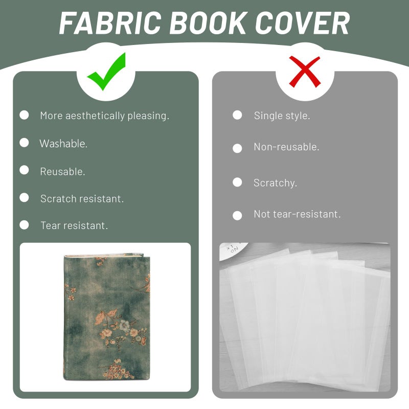 ASTIMESA Book Sleeve Covers for Paperback, A5 8.46 x 5.8 Inch Fabric Book Cover Protector, Adjustable Book Protector Case Pad for Hardcover Softcover Novels Protection (Spring Flora, 8.46 x 5.8) - Image 5
