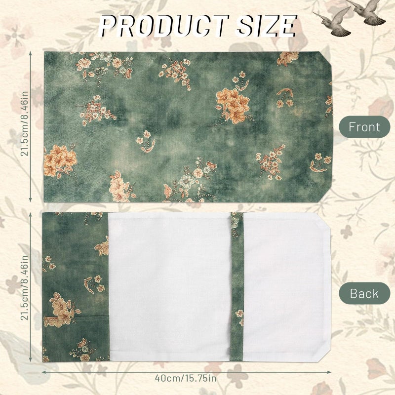 ASTIMESA Book Sleeve Covers for Paperback, A5 8.46 x 5.8 Inch Fabric Book Cover Protector, Adjustable Book Protector Case Pad for Hardcover Softcover Novels Protection (Spring Flora, 8.46 x 5.8) - Image 2
