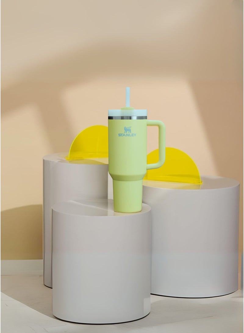 Stanley Quencher H2.0 Tumbler with Handle and Straw 40 oz | Flowstate 3-Position Lid | Cup Holder Compatible for Travel | Insulated Stainless Steel Cup | BPA-Free | Periwinkle Shimmer | Light Green - Image 4