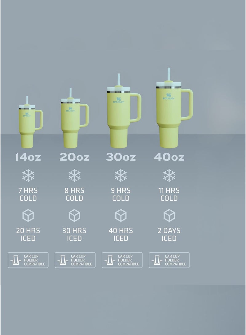 Stanley Quencher H2.0 Tumbler with Handle and Straw 40 oz | Flowstate 3-Position Lid | Cup Holder Compatible for Travel | Insulated Stainless Steel Cup | BPA-Free | Periwinkle Shimmer | Light Green - Image 5