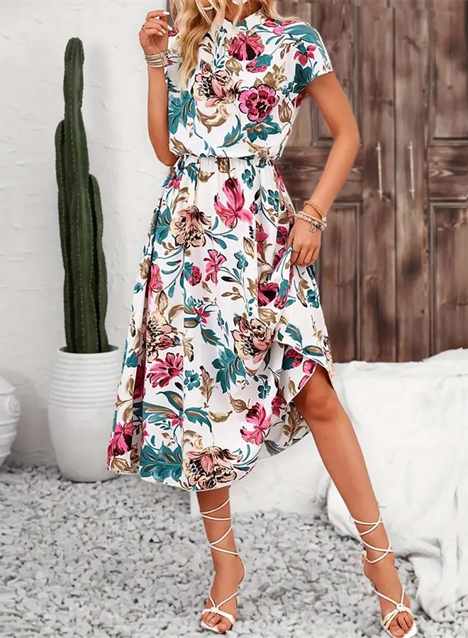 تايك تو فستان ميدي بطبعة زهور - Image 1