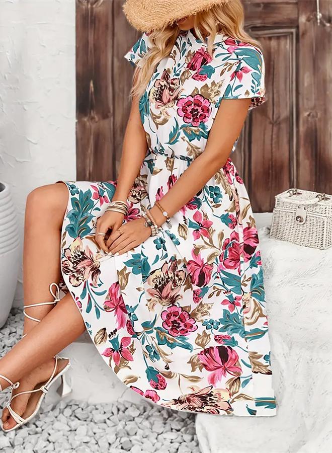 تايك تو فستان ميدي بطبعة زهور - Image 5