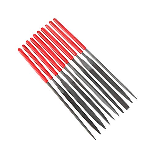 Kalim 10Pcs Needle File Set- Hardened Alloy Steel, Mini Set Includes Tapered Round, Half Round, Barrette, Crossing, Knife, Warding, Square, Three Square - Image 1