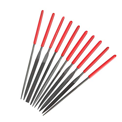 Kalim 10Pcs Needle File Set- Hardened Alloy Steel, Mini Set Includes Tapered Round, Half Round, Barrette, Crossing, Knife, Warding, Square, Three Square - Image 4