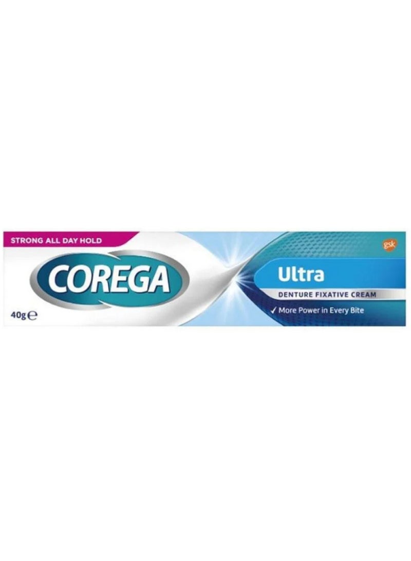 COREGA Ultra Denture Fixative Cream Toothpaste 40G - Image 1