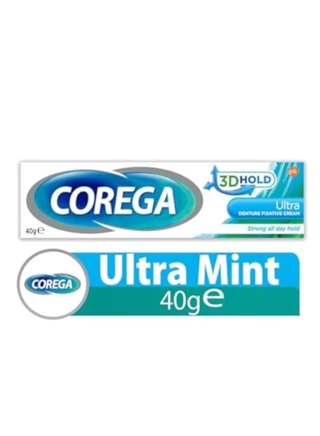 COREGA Ultra Denture Fixative Cream Toothpaste 40G - Image 2