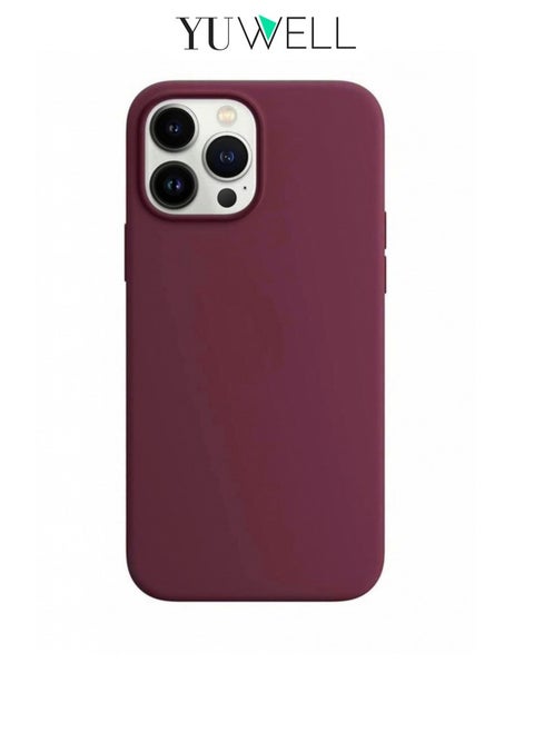 iPhone 14 Pro Max Silicone Protective Case For iPhone 14 Pro Max 6.7 Inch Soft Liquid Gel Rubber Cover Shockproof Thin Cover Compatible For iPhone 14 Pro Max Burgundy