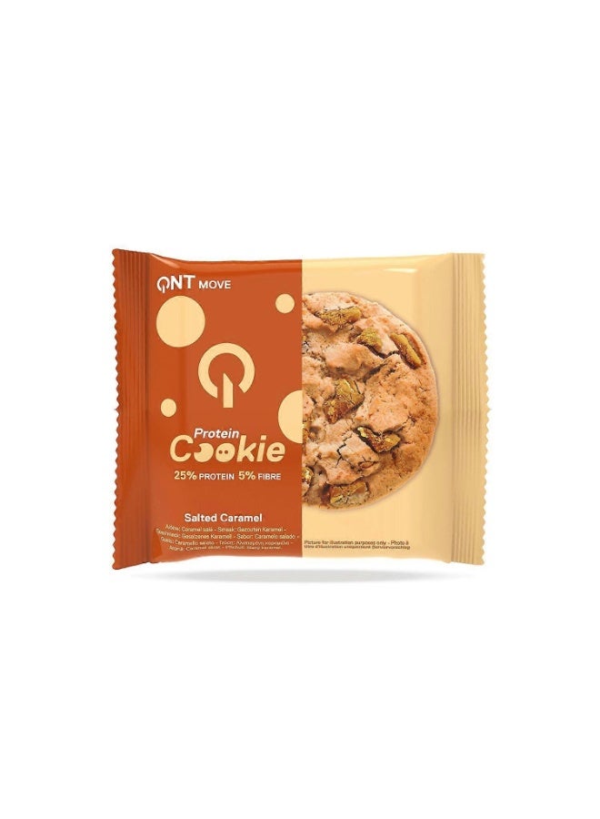 QNT Protein Cookie Salted Caramel 12 × 60g – Soft Baked High Protein Workout Snack with 15g Protein per Cookie - Image 2