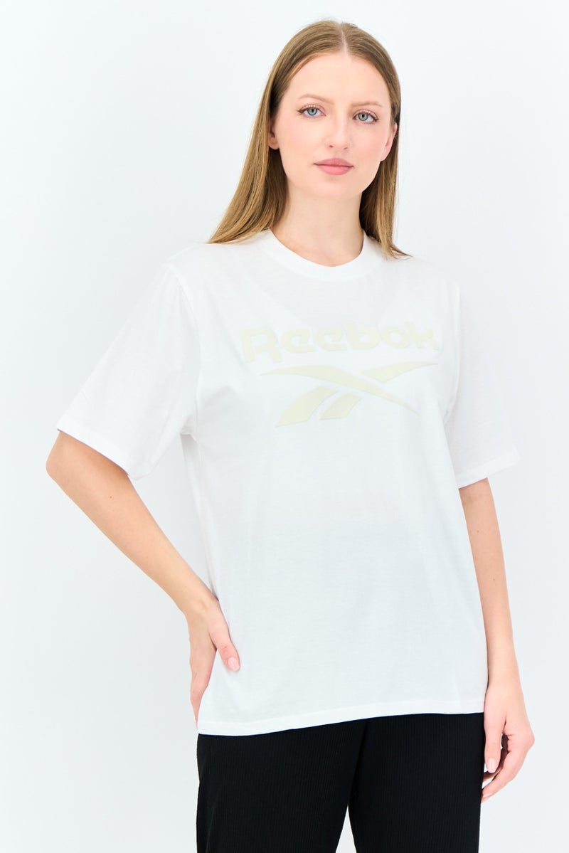 Reebok Women Sportswear Fit Short Sleeve Training T-Shirt, White - Image 1