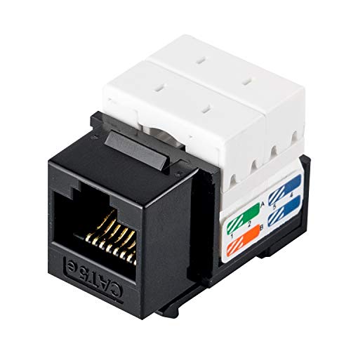 LINKOMM 50-Pack RJ45 Cat5e UTP Unshielded Keystone Jack with Punch Down Palm Holder (Black) - Image 2