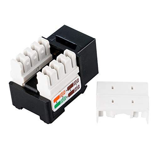 LINKOMM 50-Pack RJ45 Cat5e UTP Unshielded Keystone Jack with Punch Down Palm Holder (Black) - Image 3