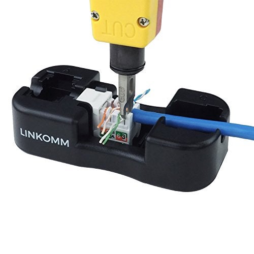 LINKOMM 50-Pack RJ45 Cat5e UTP Unshielded Keystone Jack with Punch Down Palm Holder (Black) - Image 5