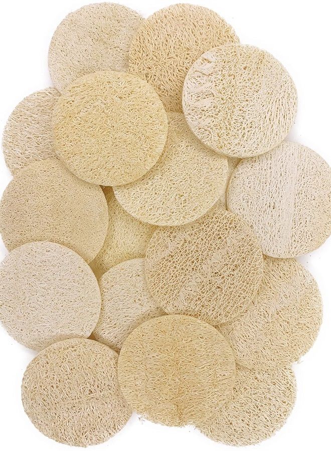 Mr.Cui'shop 18 pcs/Set Natural Exfoliating Face Pad Loofah Sponge Facial Brush - Makeup Remover - Shower Scrubber - Remove Dead Skin - Body Bath Spa for Men & Women - Renewable Resource - Pack of 18 - Image 1