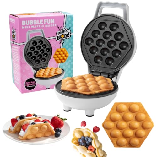 CucinaPro Bubble Mini Waffle Maker- Special Holiday Breakfast w Tiny Hong Kong Egg Style Design, 4" Individual Waffler Iron, Electric NonStick Baker w Recipes- Ice Cream Treat Dessert, Dorm Essential Xmas Gift - Image 1