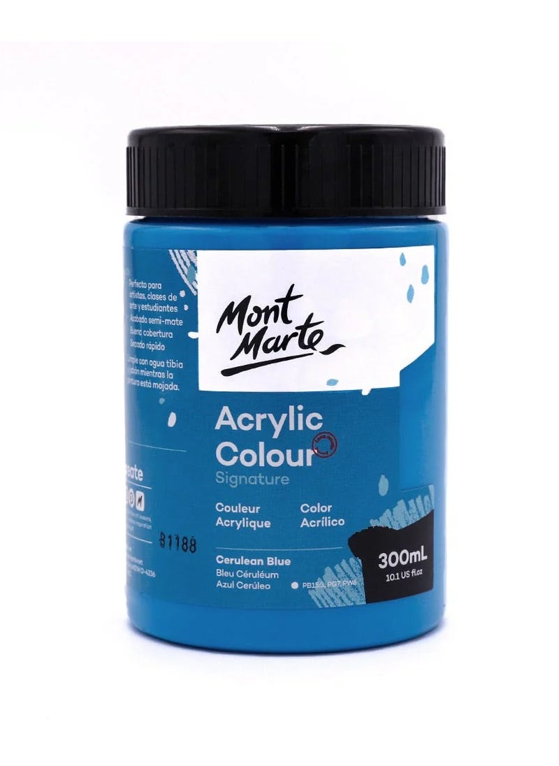 Mont Marte Signature Acrylic Colour 300ml Content Cerulean Blue 