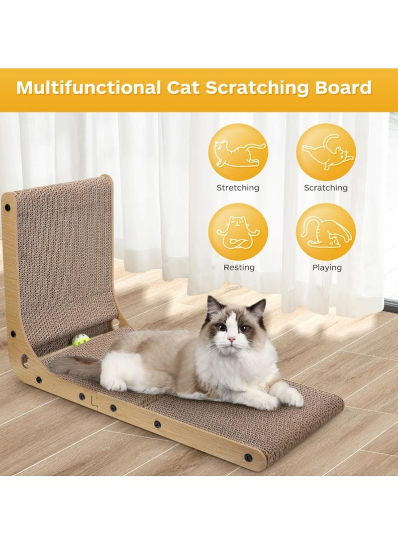 L Shape Cat Scratcher Cardboard, 23.6 Inch Cat Scratching Board Protecting Furniture Cat Scratch Pad for Indoor Cats, Vertical Cat Scratching Post - Image 3