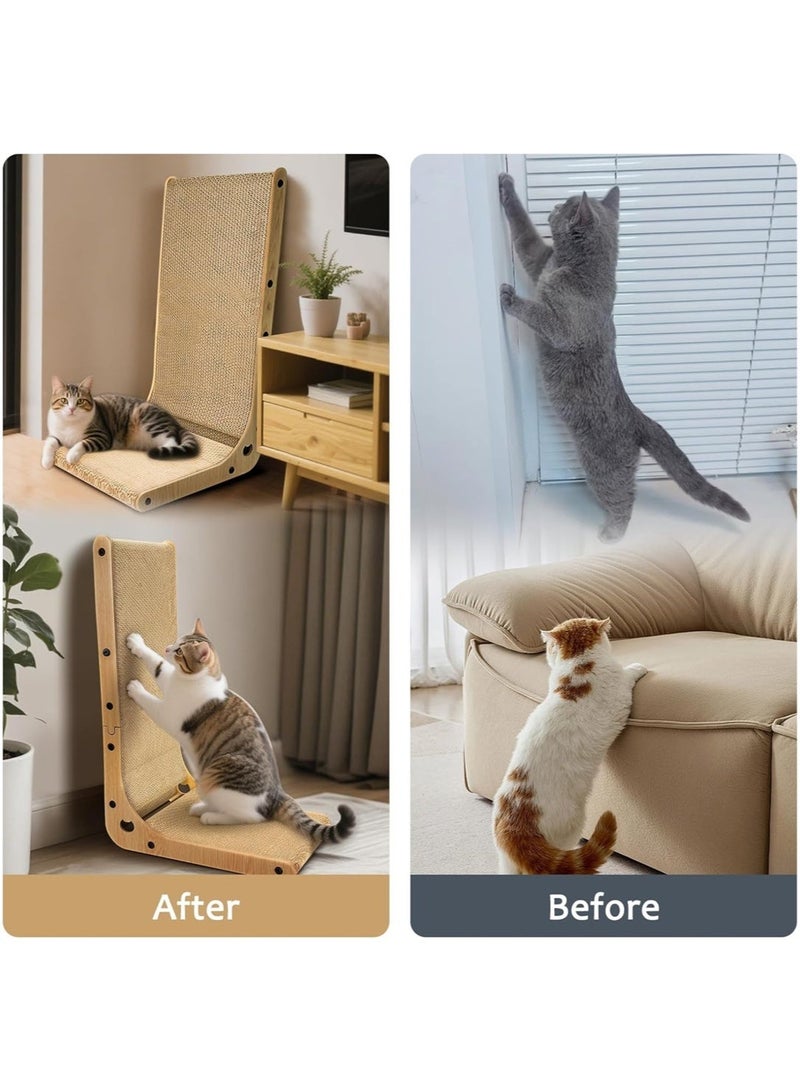Sisily L Shape Cat Scratcher Cardboard, 23.6 Inch Cat Scratching Board Protecting Furniture Cat Scratch Pad for Indoor Cats, Vertical Cat Scratching Post - Image 4
