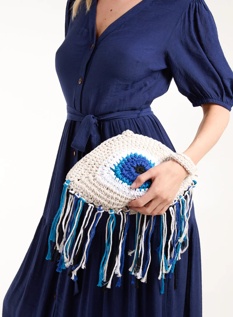 بلو فانيلا Evil Eye Tassel Bag