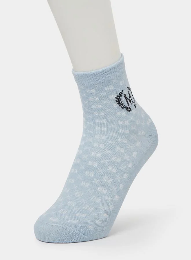 ستايلي Pack of 5 - Graphic Print Ribbed Cuff Crew Socks