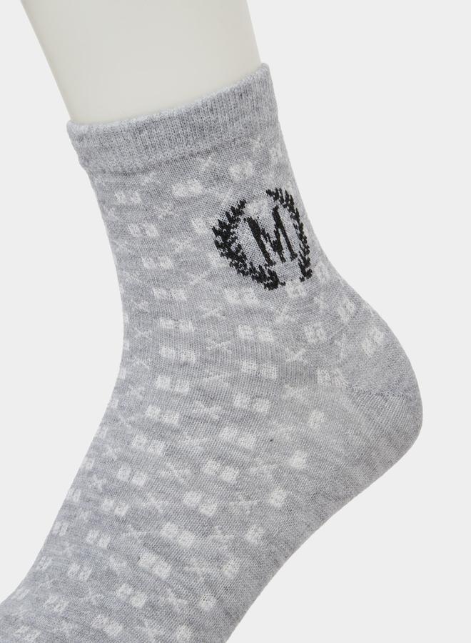 Styli Pack of 5 - Graphic Print Ribbed Cuff Crew Socks - Image 5