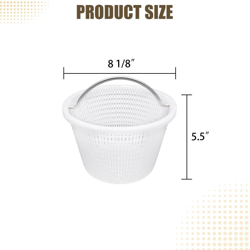 Verplexter Handle Basket Replacement Bermuda Gunite Pentair 516112,Compatible with Waterway Skimmer Basket 542-3240/542-3240B for Renegade Skimmers Pool Basket, Stainless Steel Handle - Image 2