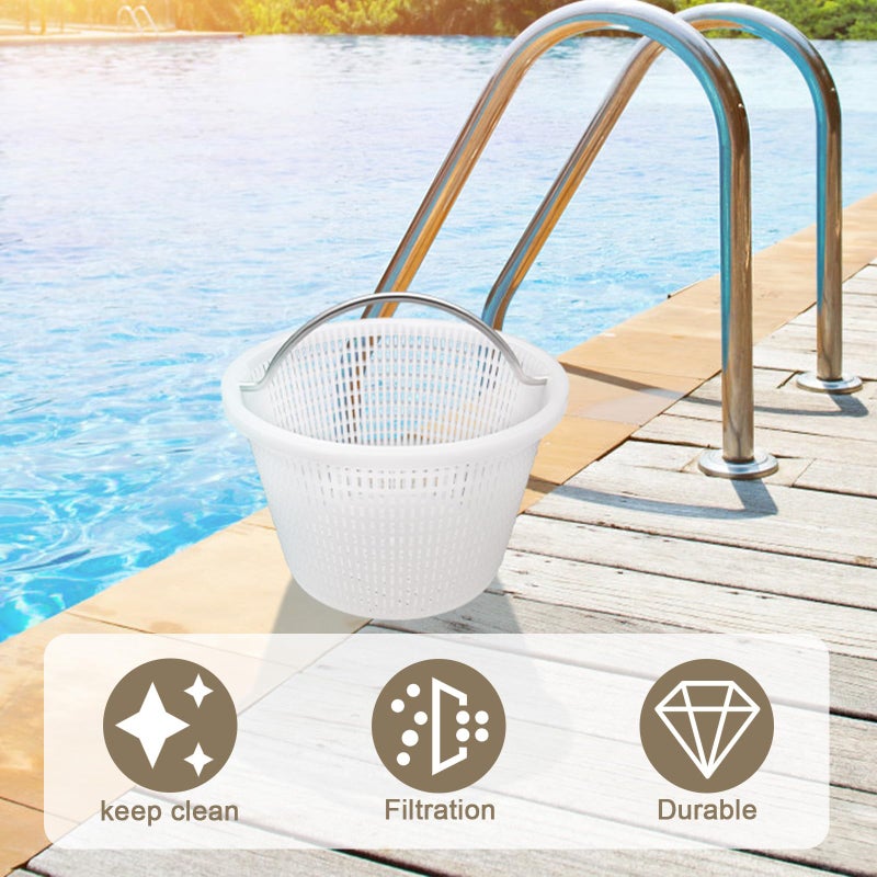 Verplexter Handle Basket Replacement Bermuda Gunite Pentair 516112,Compatible with Waterway Skimmer Basket 542-3240/542-3240B for Renegade Skimmers Pool Basket, Stainless Steel Handle - Image 4