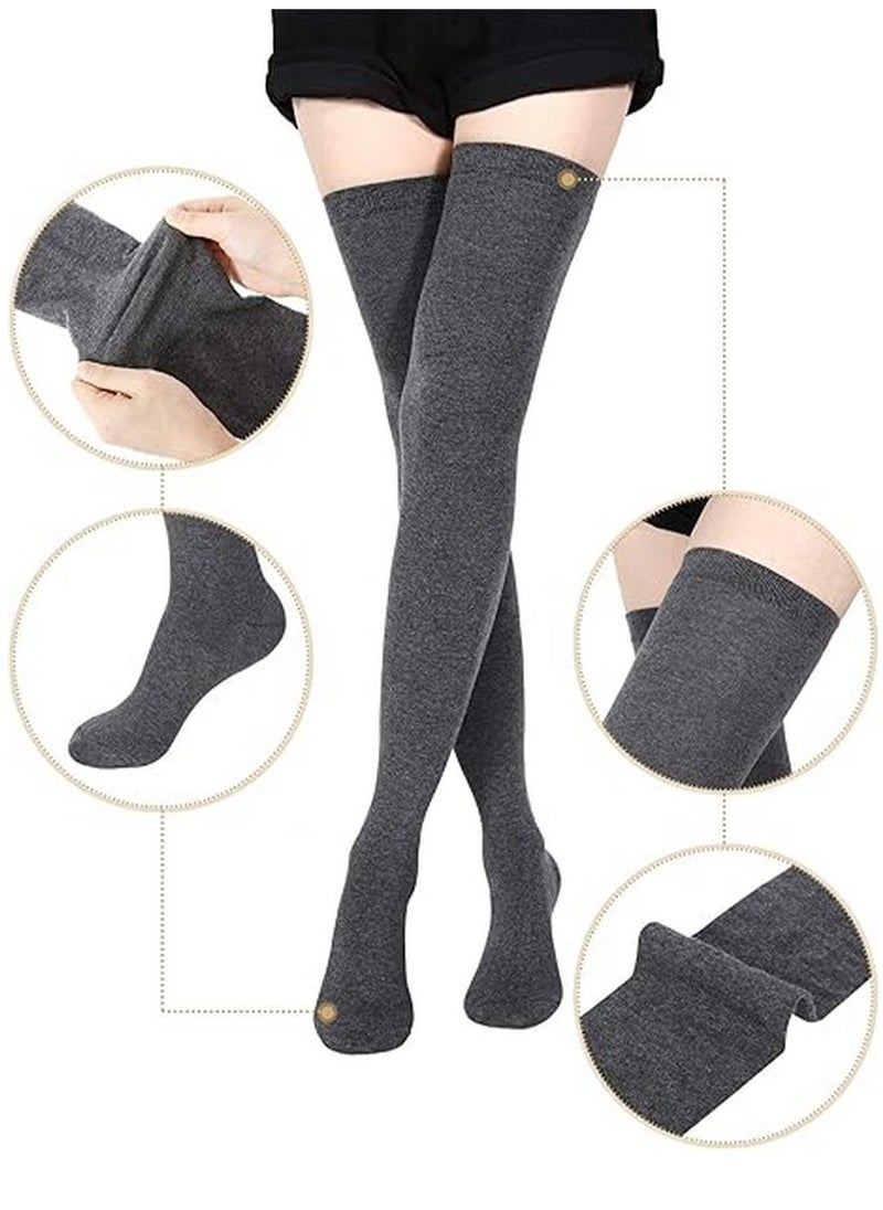 RATSAW - Women Thigh High Socks Extra Long Cotton Knit Warm Thick Tall Long Boot Stockings Leg Warmers - Image 1