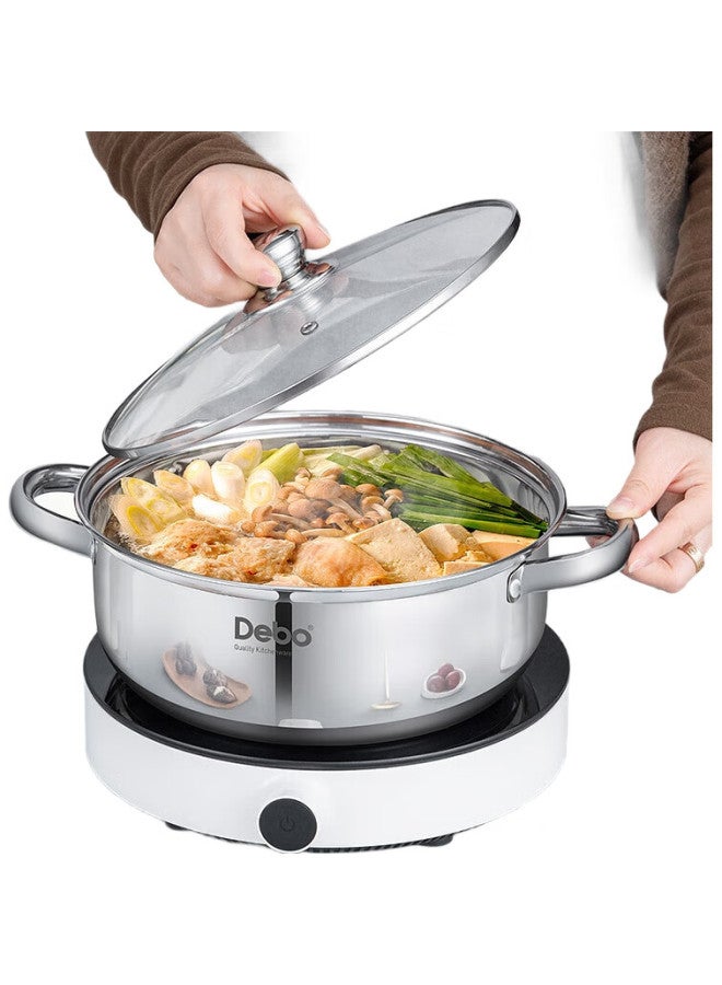 Debo 304 Stainless Steel Soup Pot For Stewing, Cooking, Making Porridge, And Making Milk 28Cm - Image 1