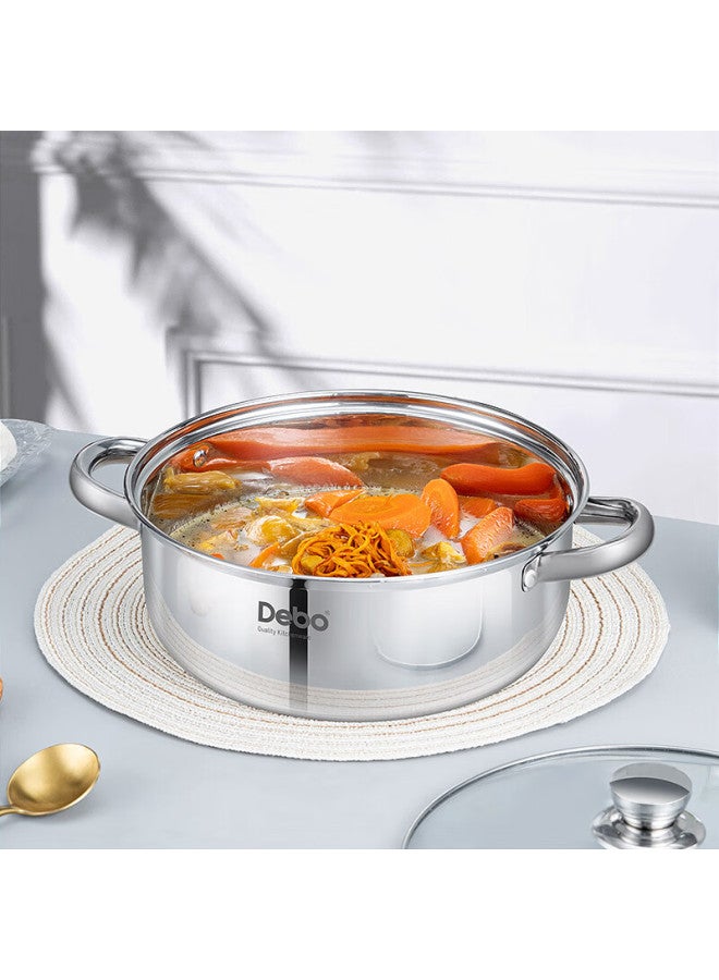 Debo 304 Stainless Steel Soup Pot For Stewing, Cooking, Making Porridge, And Making Milk 28cm - Image 2