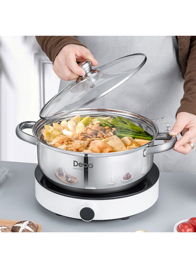 Debo 304 Stainless Steel Soup Pot For Stewing, Cooking, Making Porridge, And Making Milk 28cm - Image 1